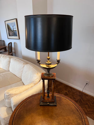 Vintage The Stiffel Company- Wood and Brass 'Vase on Pedestal' Table Lamp
