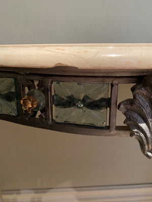 "Palma Brava" Demilune Marble Top Console Table