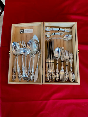 Baroque Rose 1881 Rogers Silverplate by Oneida Flatware Lot- Service for 8