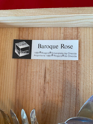 Baroque Rose 1881 Rogers Silverplate by Oneida Flatware Lot- Service for 8