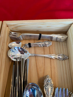 Baroque Rose 1881 Rogers Silverplate by Oneida Flatware Lot- Service for 8