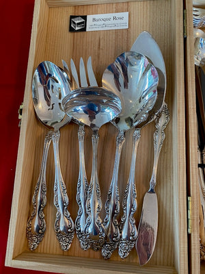Baroque Rose 1881 Rogers Silverplate by Oneida Flatware Lot- Service for 8
