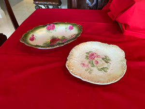 2 Antique Hand Painted German Porcelain Plates