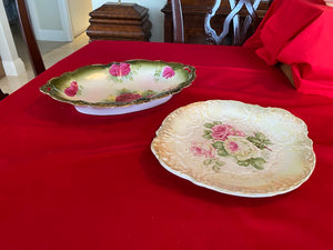 2 Antique Hand Painted German Porcelain Plates