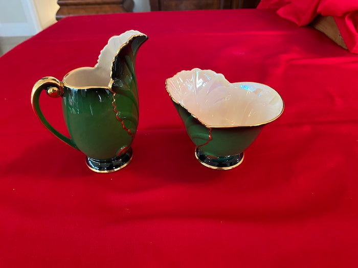 Vintage Carlton Ware Vert Royale Cream & Sugar