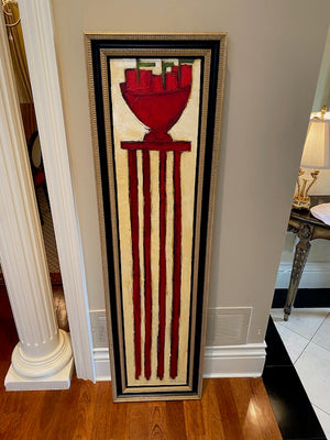 Acrylic on Canvas "Pommes Sur Table Rouge" by Danielle Lanteigne