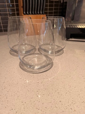 3 Luigi Barmioli Stemless Wine Glasses