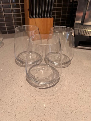 3 Luigi Barmioli Stemless Wine Glasses