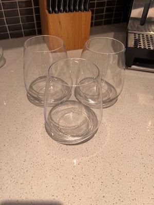 3 Luigi Barmioli Stemless Wine Glasses