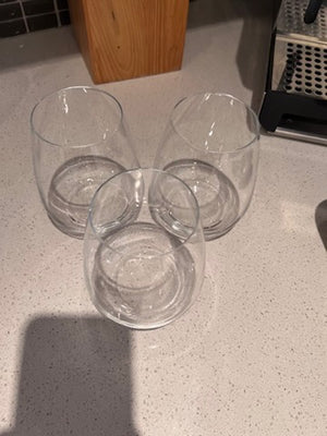 3 Luigi Barmioli Stemless Wine Glasses