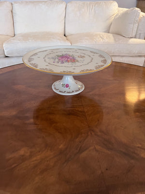Porcelain De France Hand Painted Cake Stand
