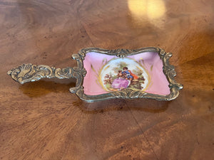 Porcelain De France Hand Trinket Dish w/Handle