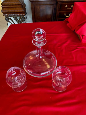 Baccarat Oenologie Decanter + 2 Brandy Glasses