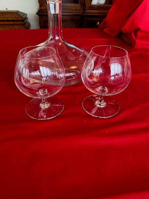 Baccarat Oenologie Decanter + 2 Brandy Glasses