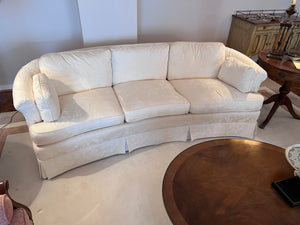 Ridpaths Fine Furniture and Interior Design White Oriental Style Embossed Sofa
