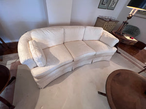 Ridpaths Fine Furniture and Interior Design White Oriental Style Embossed Sofa