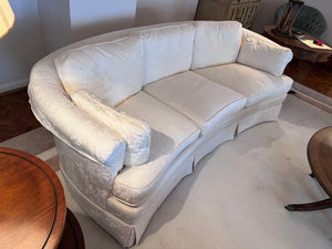 Ridpaths Fine Furniture and Interior Design White Oriental Style Embossed Sofa