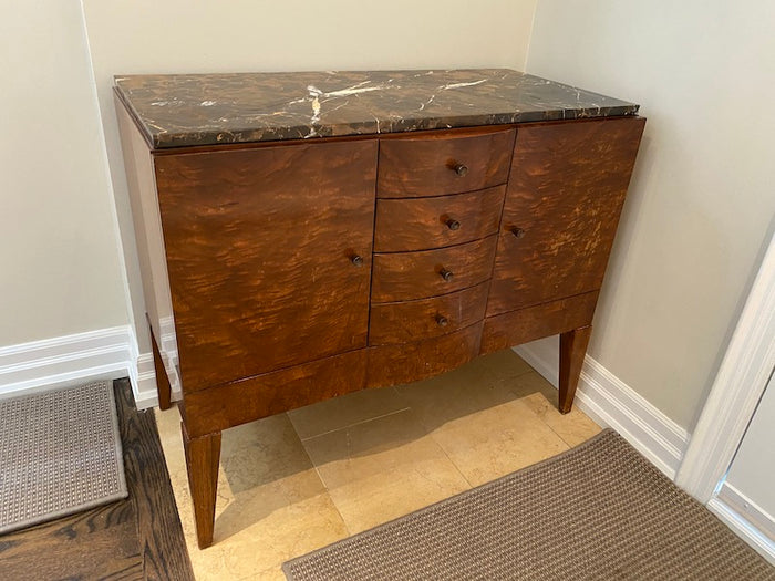 "Councill" Marble top cabinet with Walnut base- from ELTE