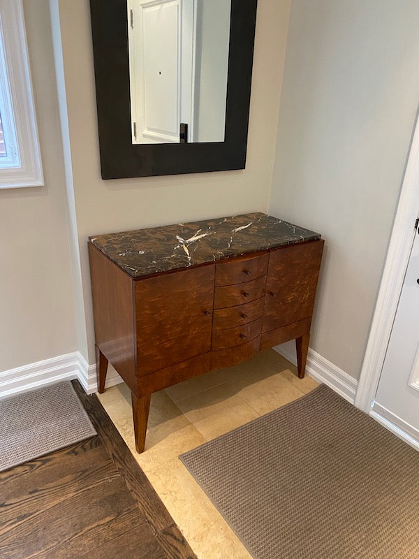 "Councill" Marble top cabinet with Walnut base- from ELTE