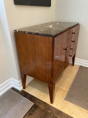 "Councill" Marble top cabinet with Walnut base- from ELTE