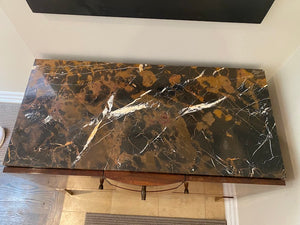 "Councill" Marble top cabinet with Walnut base- from ELTE