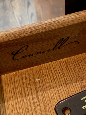"Councill" Marble top cabinet with Walnut base- from ELTE