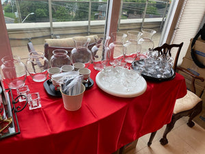 Glass Vase/Shrimp Dish/Butter Warmer Lot