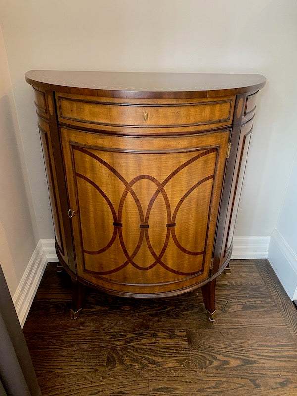 "Henredon" Demilune Console Cabinet (*2 Available for Sale)