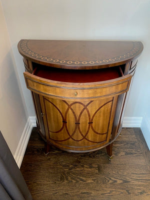 "Henredon" Demilune Console Cabinet (*2 Available for Sale)