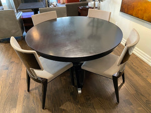 54" Dark Brown Pedestal Table + 4 "The Salsa Chairs" by "Pietro Costantini"