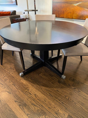 54" Dark Brown Pedestal Table + 4 "The Salsa Chairs" by "Pietro Costantini"