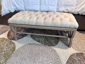 Cream Tufted Upholstered Bench