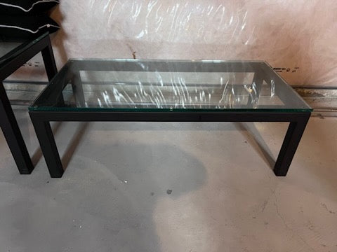 Glass Top, Metal Base Coffee Table