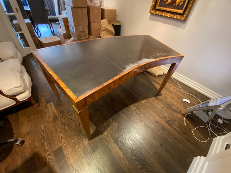 Theodore Alexander" Burled Wood & Leather Top Desk from ELTE ...