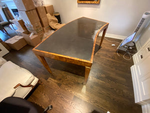 "Theodore Alexander" Burled Wood & Leather Top Desk from ELTE