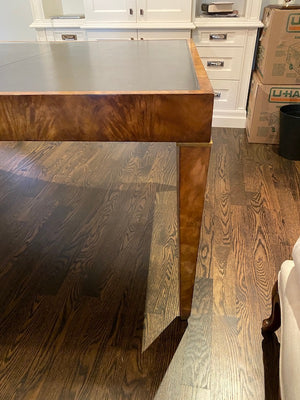 "Theodore Alexander" Burled Wood & Leather Top Desk from ELTE