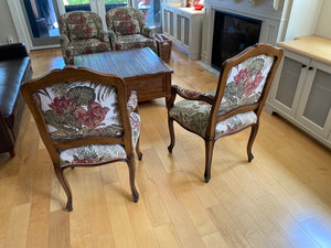 2 Louis XV Style Armchairs, Floral Upholstery