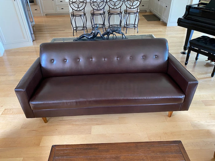 HomeSense Vegan Leather Brown Sofa