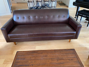 HomeSense Vegan Leather Brown Sofa