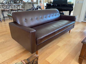 HomeSense Vegan Leather Brown Sofa
