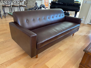 HomeSense Vegan Leather Brown Sofa