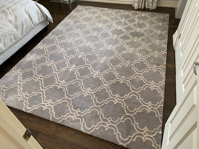 Grey & White Area Rug 10.2ft x 7.5ft