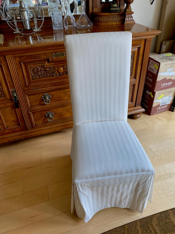 Pair of Cream Upholstered Dining Chairs