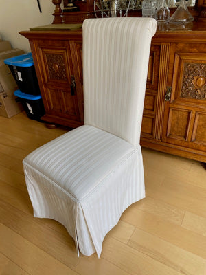 Pair of Cream Upholstered Dining Chairs
