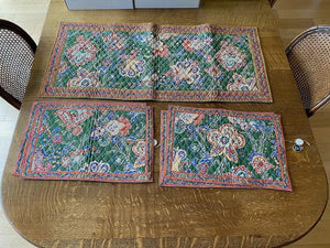 Valdrome France Quilted Table Runner & 4 Place Mats