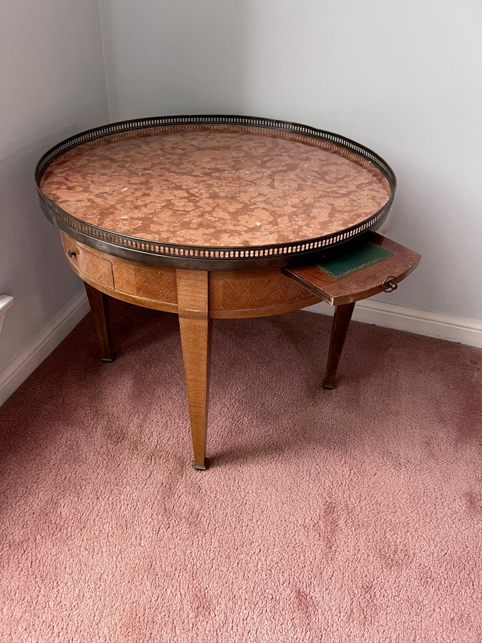 Antique Round Marble Top Gueridon Accent Table