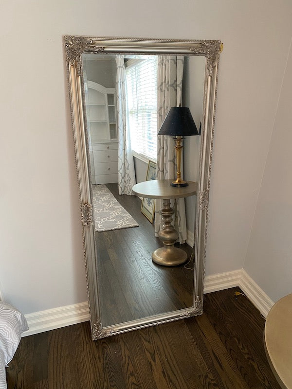 Silver Framed Full Length Floor Mirror