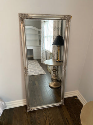 Silver Framed Full Length Floor Mirror