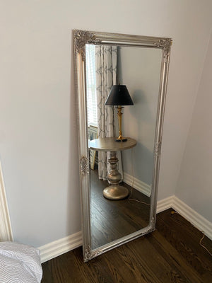 Silver Framed Full Length Floor Mirror
