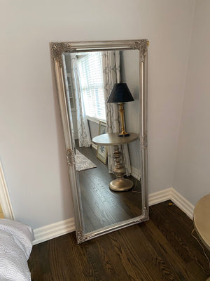Silver Framed Full Length Floor Mirror